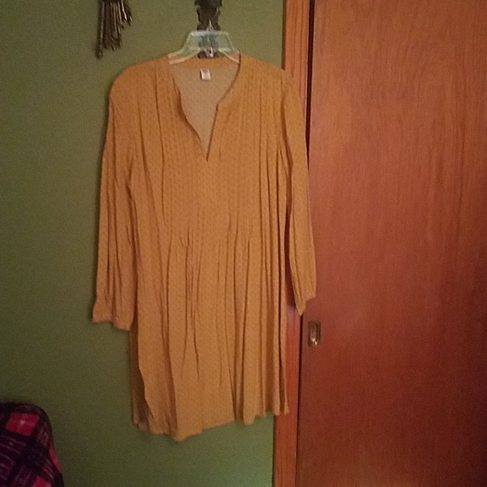 Old Navy XL yellow 3/4 length sleeve dress